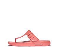 FitFlop Womens Iqushion Buckle Flip Flops Pearlized Rosy Coral 7