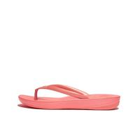 Fitflop Womenss Fit Flop iQushion Pearlised Ergonomic Flip-Flops in Coral Rubber - Size UK 8