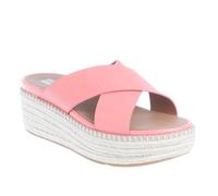 FitFlop Womens/Ladies Eloise Espadrille Cross Leather Wedge Heel Sandals - Coral - Coral - 4.5 UK