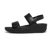 Fitflop Womens Lulu Adjustable Leather Back-strap Flat Sandal, Black, 5 UK