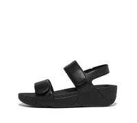 Fitflop Women's LULU Adjustable Leather Back-Strap Sandals Flat, Black, 6 UK