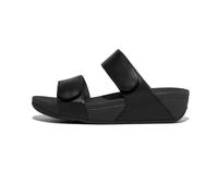 Fitflop Women's Lulu Adjustable Leather Slides Sandal, All Black, 3 UK