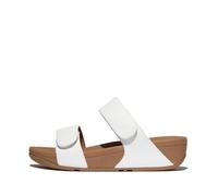 Fitflop Women's LULU Adjustable Leather Slides Sandal, White, 6.5 UK