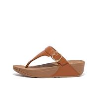 Fitflop Women's Lulu Adjustable Leather Toe-Post Sandals, Light Tan, 7 UK