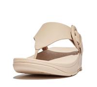 Fitflop Women's Lulu Covered-buckle Raw-edge Leather Toe-thongsSandal