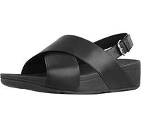 Fitflop Women's Lulu Cross Sandal-Leather, Black (Black 001), 4 UK