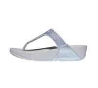 FitFlop Women's Lulu Crystal Embellished Wedge Sandal, Quiet Blue, 6 UK