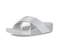 FitFlop Women's Lulu Crystal-Mix Wedge Sandal, Silver, 5 UK
