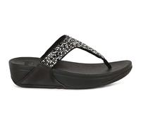 Fitflop Womens Lulu Crystal Mix Toe Post Polyurethane All Black Sandals 4.5 UK
