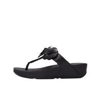FitFlop Women's, Lulu Flower Thong Sandal, Black, 5