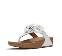 FitFlop Women's, Lulu Flower Thong Sandal, Urban White, 6