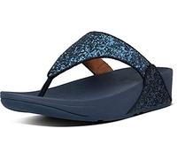 Fitflop Women's Lulu Glitter Toe-thongs Open Toe Sandals, Midnight Navy, 9 UK