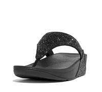 Fitflop Women's Lulu Glitter Flip Flops, Toe-Post Sandals, Comfortable with Natural Arch Support - Black Glitter - 4 UK