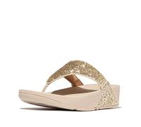 Fitflop Women's Lulu Glitter Flip Flops, Toe-Post Sandals, Comfortable with Natural Arch Support - Platino - 9 UK