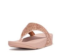 Fitflop Women's Lulu Glitter Flip Flops, Toe-Post Sandals, Comfortable with Natural Arch Support - Rose Gold - 5 UK