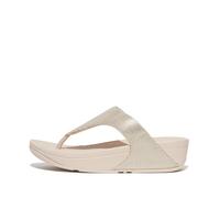 Fitflop Women's LULU Glitz-Canvas Toe-Post Sandals, Platino, 9 UK