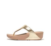 Fitflop Women's Lulu Leather Flip Flops, Toe-Post Sandals, Comfortable with Natural Arch Support - Platino - 6 UK
