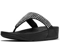 FitFlop Women's Lulu Maxi-Crystal Toe-Post Sandals Wedge, Black, 4 UK
