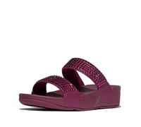 Fitflop Women's LULU Maxi-Crystal Two-BAR Slides Sandal, Ruby, 5 UK