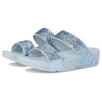 Fitflop Women's Lulu Multi-Tonal Glitter Wedge Sandal, Quiet Blue, 6 UK