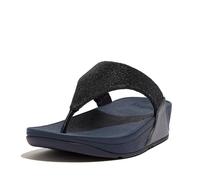 FitFlop Lulu Toe Post Crystal and Bead Slider Sandals, Midnight Navy