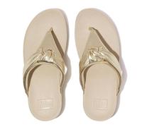 FitFlop Women's Lulu Padded-knot Metallic-leather Toe-post SandalsWedge Sandal