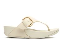 Fitflop Womens Lulu Resin Buckle Leather Toe-Post Flats Sandals Natural