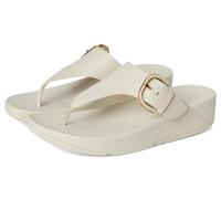 Fitflop Women's LULU Resin-Buckle Leather Toe-Post Sandals, Beige, 9 UK