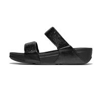 FitFlop Womens Lulu Sequin Slides Polyurethane All Black Sandals 6 UK