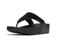 FitFlop Womens Lulu Sequin Synthetic Leather All Black Sandals 5 UK