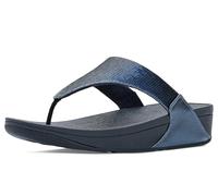 FitFlop Women's, Lulu Sequin Thong Sandal, Metallic Cosmic Blue, 10