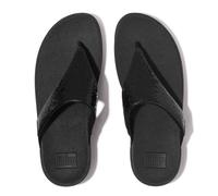 Fitflop Women's LULU Sequin Toe-Post Sandals, Black, 4 UK