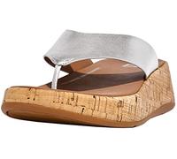Fitflop Women's MWB Toe Post Flat Sandal, Silver, 5 UK