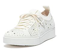 Fitflop Women's Ombre-Crystal Knit Train Rally Sneaker, Cream, 7 UK