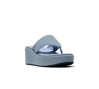 FitFlop Women's Platfforms Denim Wedge Toe-Post Sandals Blue | Size: 6 FitFlop Blue 6