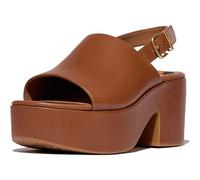 Fitflop Platfforms Heeled Backstrap Leather Women's Deep Tan Sandals UK 8