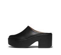 Fitflop Womens Platfforms Leather Heeled Mule, All Black, 3 UK