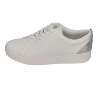 Fitflop Women's Rally Crystal-BACKTAB Leather Sneakers Shoe, Urban White/Silver, 8.5 UK