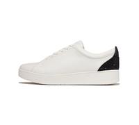FitFlop Women's Rally Crystal-backtab Leather Trainers Sneaker, Black, 4.5 UK