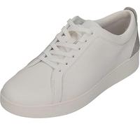 Fitflop Women's Rally Crystal-backtab Leather Trainers Sneaker, Urban White Silver, 4.5 UK