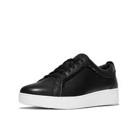Fitflop Women's Rally Crystal-Trim Leather Sneakers, Black, 7 UK