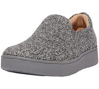 FitFlop™ Women's Rally E01 Merino Wool-Mix Slip-On Skate Sneaker, Love Grey, Size 10, Grey
