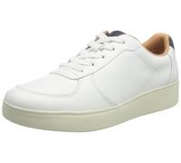 Fitflop Women's Rally Leather New Device Sneaker, Urban White/Midnight Navy, 6 UK