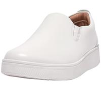 Fitflop Women's Rally Leather Slip On Skate Sneakers, Urban White, 3 UK