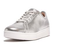 FitFlop RALLY Womens Leather Trainers Silver - UK 7