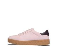 Fitflop Women's Rally T-Toe Suede Crepe Sneakers, Clay Pink/Plumberry, 3 UK