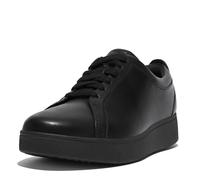 Fitflop Women's Rally Trainers - Soft Leather Tennis Sneakers - Comfortable, Lightweight with Natural Arch Support - All Black - 5.5 UK