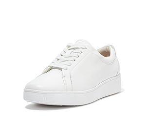 FitFlop Women's Rally Trainers - Soft Leather Tennis Sneakers - Comfortable, Lightweight with Natural Arch Support - Urban White - 9 UK