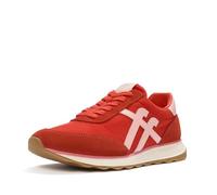 FitFlop Womens Retro-Q Ff Fabric/Suede Sneakers, Cherry Tomato/Warm Pink, 8.5
