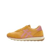 FitFlop Womens Retro-Q Ff Fabric/Suede Sneakers, Turmeric/Desert Blush, 7